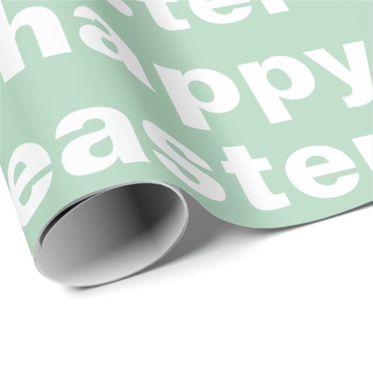 Modernes glückliches Ostern Grün und Weiß Oster Geschenkpapier (Rolleneckpunkt)