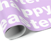 Modernes glückliches Ostern Lila und Weiß Oster Geschenkpapier (Rolleneckpunkt)