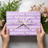 Modernes glückliches Ostern Lila und Weiß Oster Geschenkpapier