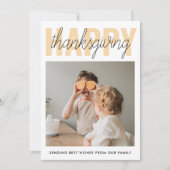 Modernes glückliches Thanksgiving-Foto Einladung (Vorderseite)