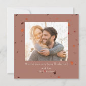 Modernes glückliches Thanksgiving-Foto Herbstausgä Einladung (Rückseite)