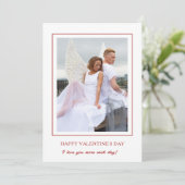 Modernes, glückliches Valentinstag Rotes Foto Feiertagskarte (Stehend Vorderseite)