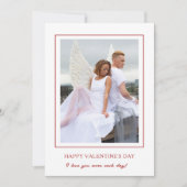 Modernes, glückliches Valentinstag Rotes Foto Feiertagskarte (Vorderseite)