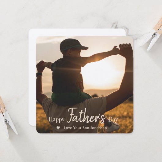 Modernes glückliches Vatertag-Foto Karte (Vorderseite/Rückseite Beispiel)