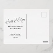 Modernes, glücklichstes Weihnachtsgeschäft Gold Folien Feiertagspostkarte (Rückseite)