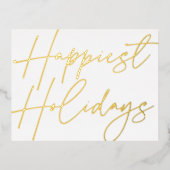 Modernes, glücklichstes Weihnachtsgeschäft Gold Folien Feiertagspostkarte (Vorderseite)