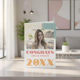 Modernes Glückwunsch Gold Glitzer Graduate Foto Karte