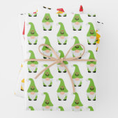 Modernes Gnome Muster Set Candy Cane Herzspass Geschenkpapier Set (Beispiel)