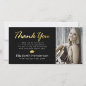 Modernes Gold Abschluss Foto Vielen Dank Dankeskarte (Vorderseite)