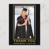 Modernes Gold Abschluss Foto Vielen Dank Postkarte (Vorderseite)