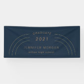 Modernes Gold Abschluss Name Card Banner (Horizontal)