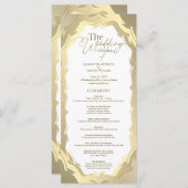 Modernes Gold Abstrakt Wedding Programm (Vorne/Hinten)