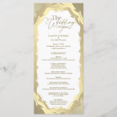 Modernes Gold Abstrakt Wedding Programm (Vorderseite)