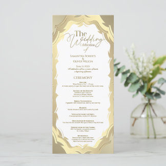 Modernes Gold Abstrakt Wedding Programm