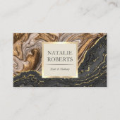 Modernes Gold Agate Black Marble Luxury Salon Well Visitenkarte (Vorderseite)