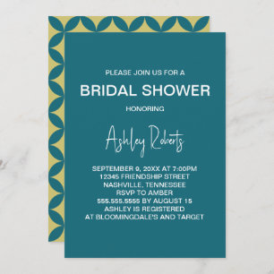 Modernes Gold & Aquamarines Mod-Brautparty aus dem Einladung