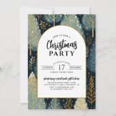 Modernes Gold Arch Holiday Forest Weihnachts-Party Einladung (Vorderseite)
