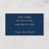 Modernes Gold auf Blue Alcohol Ink Business Card Visitenkarte (Rückseite)