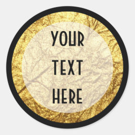 Modernes Gold auf Schwarz-weißem Streifen Luxus Bo Runder Aufkleber