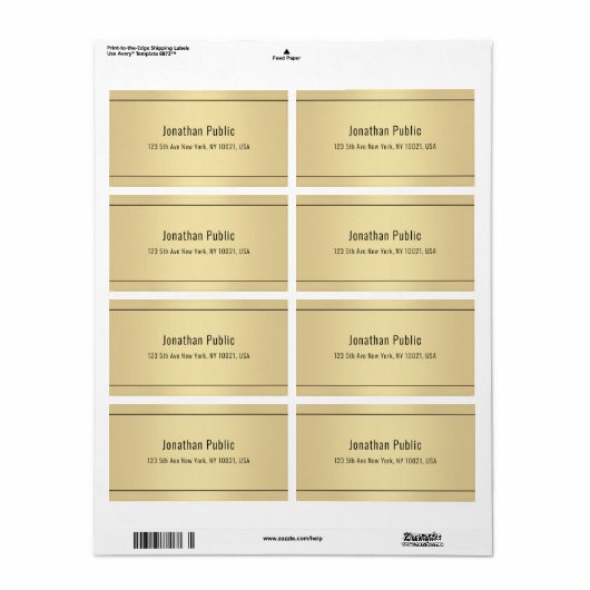 Modernes Gold Background Einfache Vorlage Versand (Vorne)