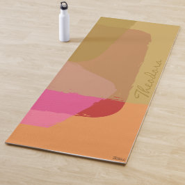 Modernes Gold Beige Rosa Orange Abstrakt Yogamatte