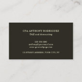 Modernes Gold Beruflich Accountant Visitenkarte (Rückseite)