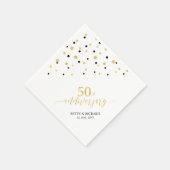 Modernes Gold & Black 50-jähriges Party Serviette (Ecke)