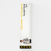 Modernes Gold Black Abschluss Foto Party Banner (Vertikal)