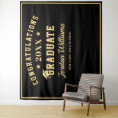 Modernes Gold Black Abschluss Foto Stand Hintergru Wandteppich (Beispiel)