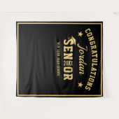 Modernes Gold Black Abschluss Foto Stand Hintergru Wandteppich (Vorderseite (Horizontal))