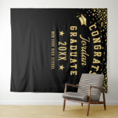 Modernes Gold Black Abschluss Foto Stand Hintergru Wandteppich (Beispiel (Horizontal))