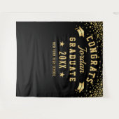 Modernes Gold Black Abschluss Foto Stand Hintergru Wandteppich (Vorderseite (Horizontal))