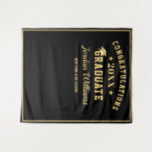 Modernes Gold Black Abschluss Foto Stand Hintergru Wandteppich (Vorderseite (Horizontal))