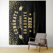 Modernes Gold Black Abschluss Foto Stand Hintergru Wandteppich (Beispiel)