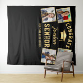 Modernes Gold Black Abschluss Foto Stand Hintergru Wandteppich (Beispiel (Horizontal))