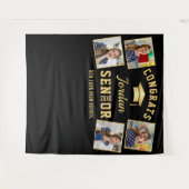 Modernes Gold Black Abschluss Foto Stand Hintergru Wandteppich (Vorderseite (Horizontal))