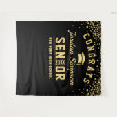 Modernes Gold Black Abschluss Foto Stand Hintergru Wandteppich (Vorderseite (Horizontal))