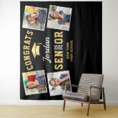 Modernes Gold Black Abschluss Foto Stand Hintergru Wandteppich (Beispiel)