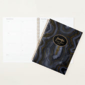 Modernes Gold & Black Crystal Agate personalisiere Planer (Anzeige)