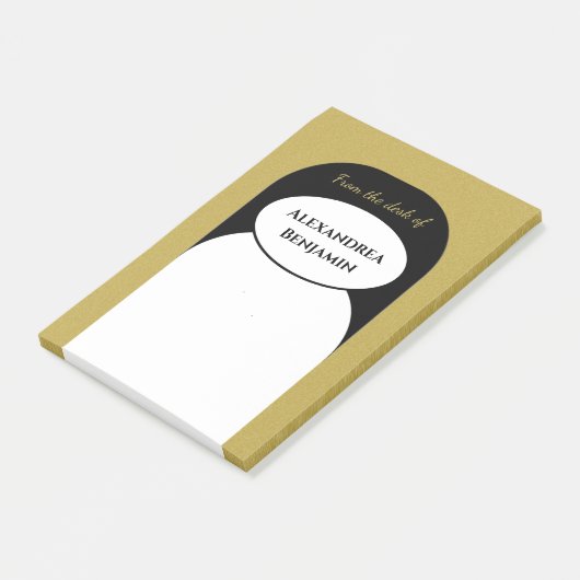 Modernes Gold Black Elegante Beruflich Personalize Post-it Klebezettel (angewinkelt)