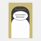 Modernes Gold Black Elegante Beruflich Personalize Post-it Klebezettel (Vorderseite)