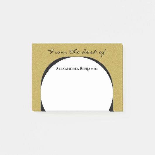 Modernes Gold Black Elegante Class Personalize Post-it Klebezettel (Vorderseite)