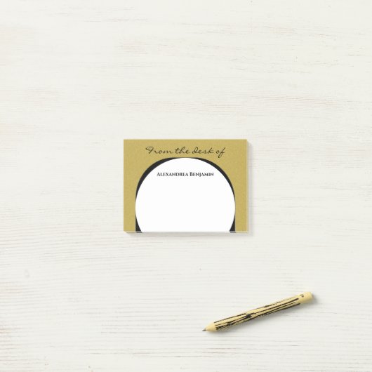 Modernes Gold Black Elegante Class Personalize Post-it Klebezettel (Auf Schreibtisch)