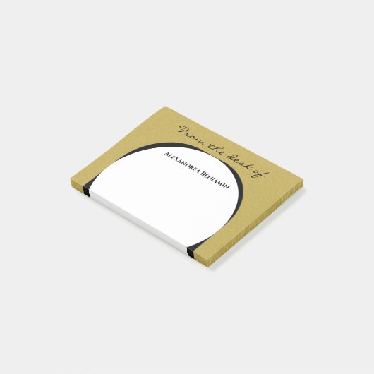 Modernes Gold Black Elegante Class Personalize Post-it Klebezettel (angewinkelt)