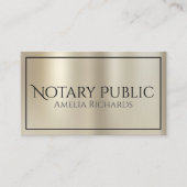 Modernes Gold & Black Elegante Notaren Visitenkarte (Vorderseite)