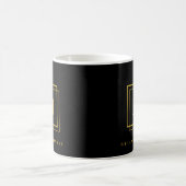 Modernes Gold Black Monogram Name Organisator Plan Kaffeetasse (Mittel)