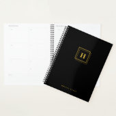 Modernes Gold Black Monogram Name Organisator Plan Planer (Anzeige)