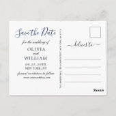 Modernes Gold Blue Marble Agate FOTO Save the Date Postkarte (Rückseite)