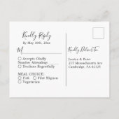 Modernes Gold Blue Marble Agate Wedding RSVP Einladungspostkarte (Rückseite)