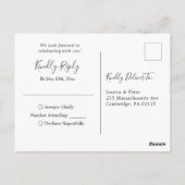 Modernes Gold Blue Marble Agate Wedding RSVP Postkarte (Rückseite)